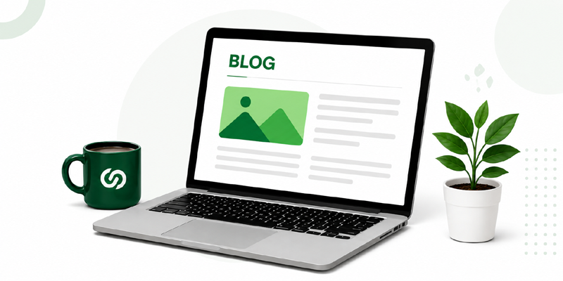 Illustration of a person reading a blog on a tablet